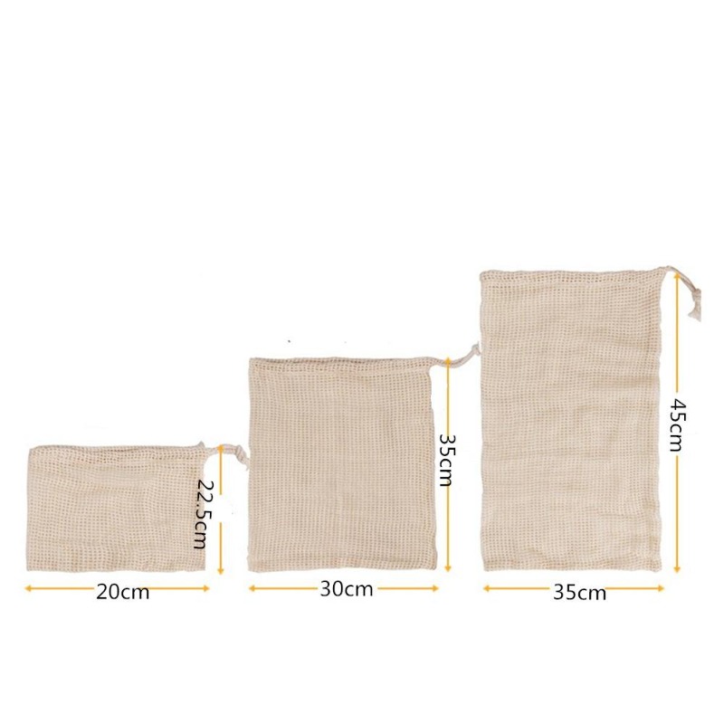Lot de 3 sacs en coton maillé  - Reusable Produce Bag avis et prix